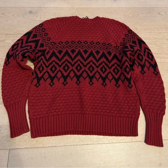 NWT Alp N Rock Selena II Crew Neck Sweater Deep Red Fair Isle Winter Ski XL